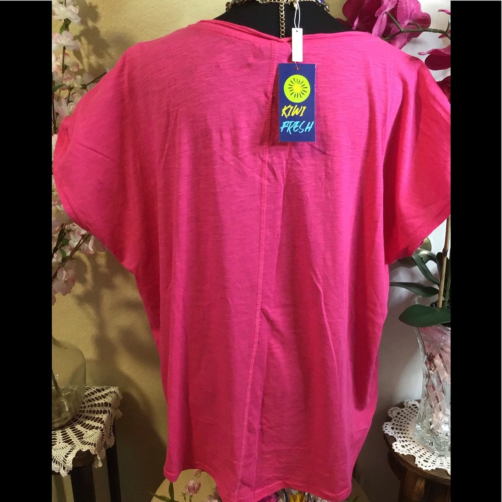 NWT KiwiFresh 2X Pink Flamingo Island Tropical Top - Picture 10 of 12